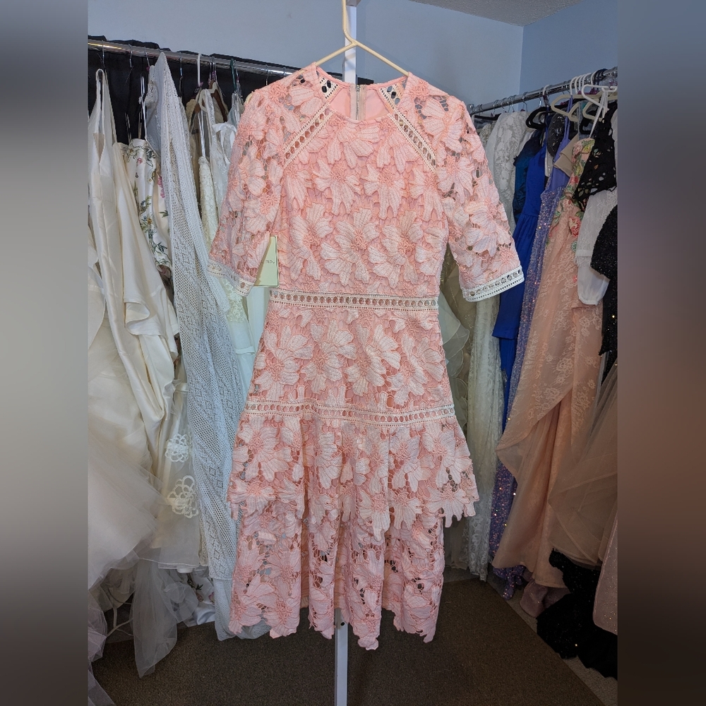 NWT Just Me Lace Tiered Lace Dress - Picture 2 of 7
